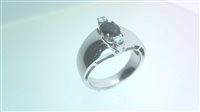 Anello Sommer Donna Vintage in Oro bianco Zaffiro 1.18 Ct FASCIA ZAF CT 1.18 DIA CT 0.10 G/VS - FASCIA ZAF CT 1.18 DIA CT 0.10 G/VS